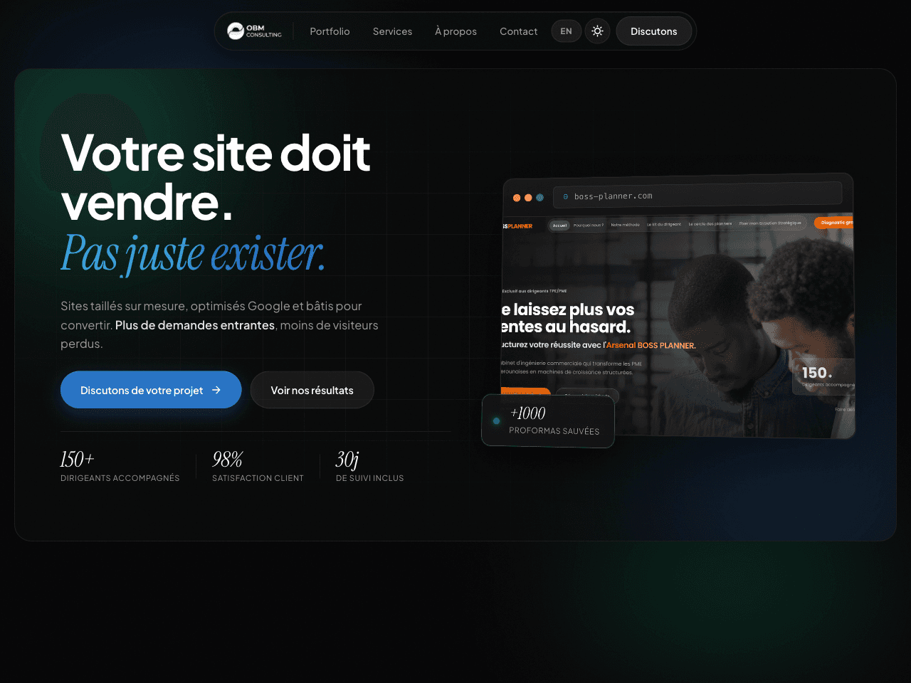 Aperçu du site OBM Consulting